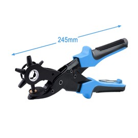 Xrten Leather Hole Punch,Heavy Duty Revolving Punch Plier with 6 Multi Sized Holes,Professional Puncher for Leather, Belts, Card and Crafts