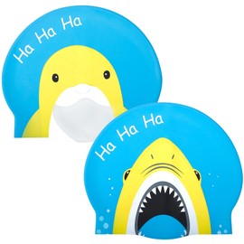 RAIHOMKIT 2 PCS Swim Caps for Kids, Swimming Cap for Age 6-12 Boys Girls, Silicone Cartoon Swimming Hats for Child Long and Short Hair, Waterproof Kids Bathing Caps, Keep Hair Dry