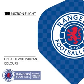 FOCO Offically Licenced Glasgow Rangers Football Club 100 Micron Standard Shape Dart Flights, Check, 10 Sets of 3 Flights (F3917)