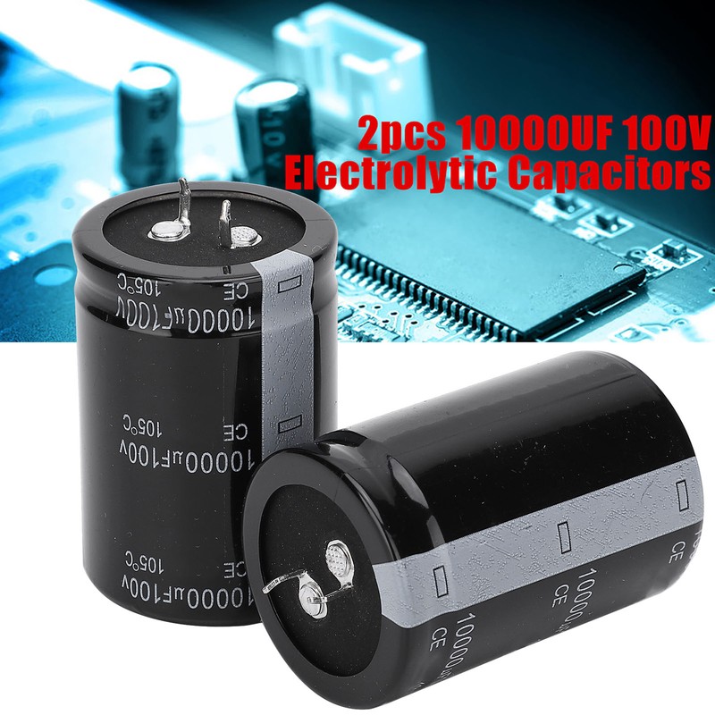 2pcs 10000uF 100V Electrolytic Capacitor 105℃ 35X50mm