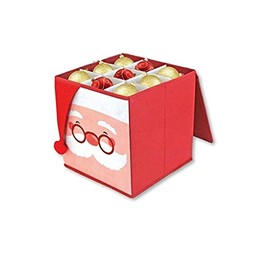 ALAYSTAR Christmas Bauble Xmas Tree Decoration Storage Box – Collapsible Design Promotes Space Saving – Perfect Stylist Xmas Storage Unit (RED)
