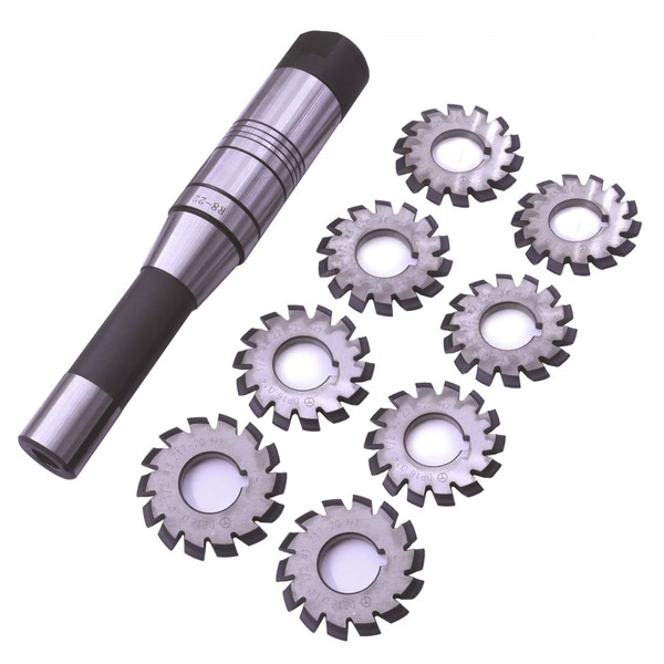 EVNSIX Dp16 PA14-1/2 Bore22 No. 1-8 Involute Gear Cutters+ 7/16