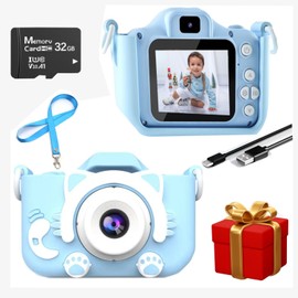 Kids' Digital Camera 48MP with HD Video Recording Games and MP3 Music, Fun Toy Camera for Children Under 13 Years Old, Birthday Christmas for Boys and Girls (Blue)