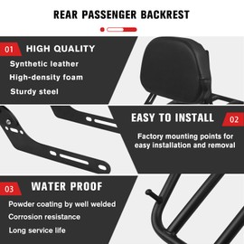 CHIFUN Passenger Backrest Sissy Bar for Honda CL 500 CL300 SCL500 2023-2025, Steel Motorcycle Rear Luggage Rack Replacement (Black)