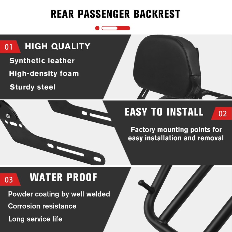 CHIFUN Passenger Backrest Sissy Bar for Honda CL 500 CL300