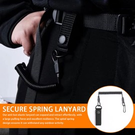 YAISUHCHNYE Spring Lanyard Tactical Coiled Lanyard Coil Springs Keychain Anti-Lost Retractable Sling Keychain for Outdoor Fishing Camping
