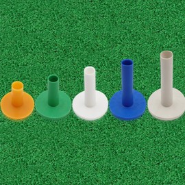 FINGER TEN Golf Tees Rubber Golf Tee Long Short Range Golf Tees Value Set of 5 Pieces Flex Mixed Size or 5 Same Size for Driver Practice Mat (1.4,1.8,2.3,2.7,3.13", Mixed Colour