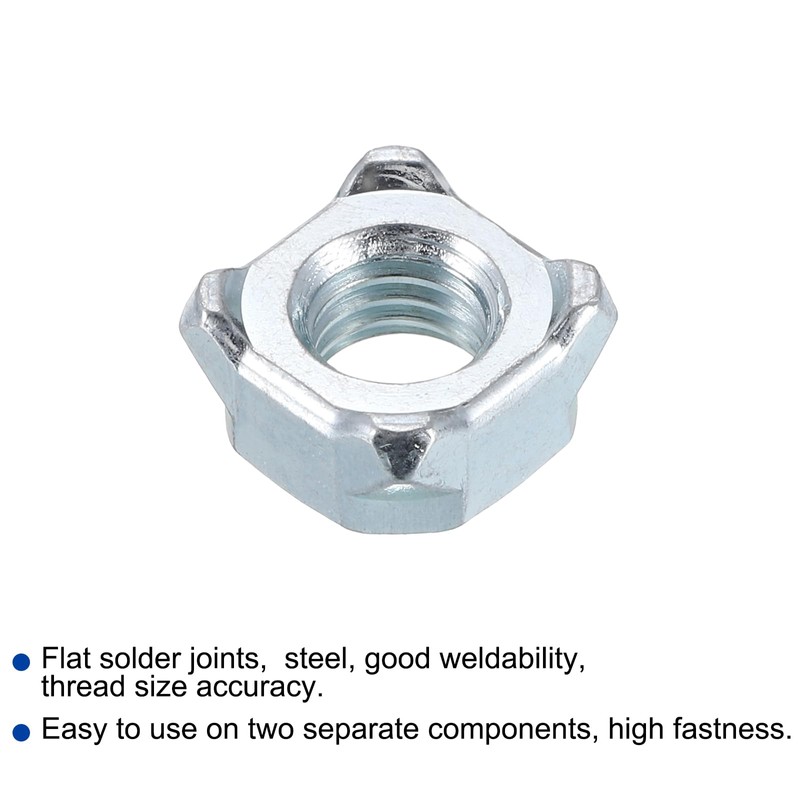 sourcing map Weld Nuts, M8 Square UNC Carbon Steel Machine