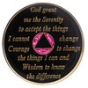 Sobriety Chip AA Pink Glitter Triplate (4 Year)