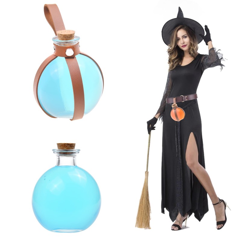 ECO-FUSED コスプレ ポーション ボトル ホルダー付き クリア 球形 魔法使い 魔女 コスチューム