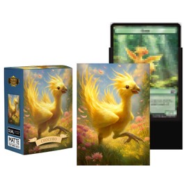 Katomula 100 MTG Card Sleeves with 100 Inner Sleeve, Textured Back Art Sleeves, Fit Standard Size Cards- Chocobo