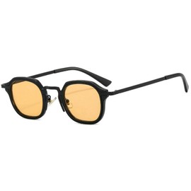 COTIA Fashion Small Square Sunglasses for Women Men Retro Punk Shades Hip Hop Trendy Driving Sun Glasses (yellow)