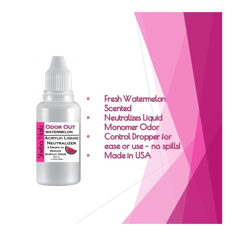 SHEBA NAILS Odor Out Acrylic Liquid Neutralizer 1/2oz Watermelon Scent-