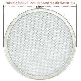 QSYZAIL 10 Pack Sprouting Lids for Mason Jars - 304 Stainless Steel Screen Filter Strainer Lid Fits 2.75" Regular Mouth Jars, For Alfalfa, Salad, Broccoli, Lentil - No Glass Jar Included