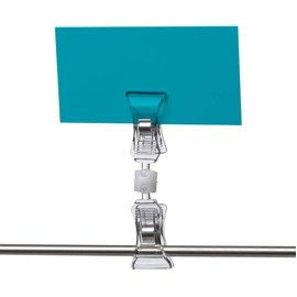 25 double rotating price clips, label holder with total height 92 mm, price holder, transparent or black, price and offer poster holder, sales poster or photo holder