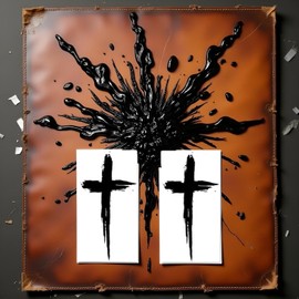 2 Pcs Black Herbal Cross Arm Tattoo Stickers,Men And Women Effect is Vivid of Temporary Fake Tattoos for the Beach or Pool,Cute Long Lasting Cartoon Fake Tattoo Stickers,Body Temporary Tattoos