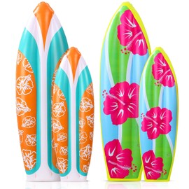  Click to see full view 4 Pcs Inflatable Surf Board Inflatable Luau Party Decorations Blow up Surfboard(59 Inch, 36 Inch,Floral)