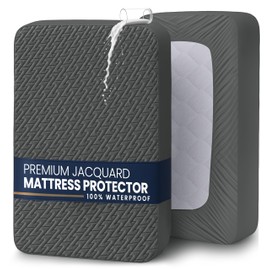 Utopia Bedding Waterproof Mattress Protector King Size (Gray), Premium 3D Air Soft Fabric Mattress Cover, Fits 17 Inches Deep, Breathable, Fitted Style with Stretchable Pockets