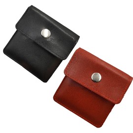 BMTick 2 Pack Red & Black Leather Ashtray Pocket Pouch - Compact Odour Free and Fire Resistant Portable and Discrete Ashtray - Home Decor & Accents