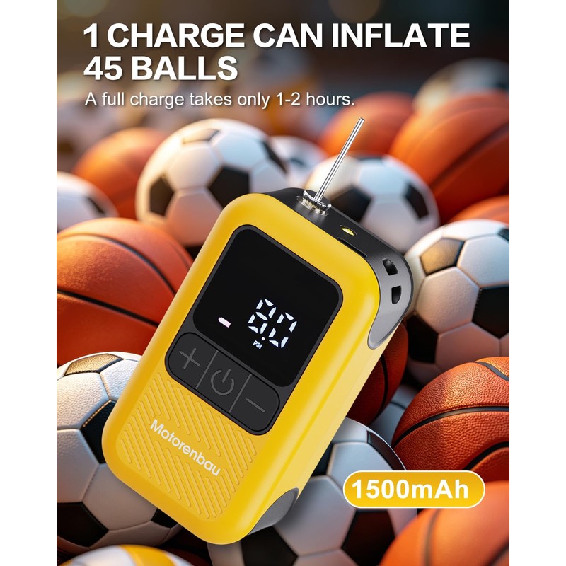 Motorenbau Electric Ball Pump for Sports Balls with LCD Display