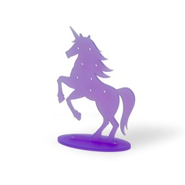TIELO Unicorn Earring Stud Display Stand Earring Holder Organiser (Purple)
