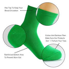 AzWeiler - Calcetines unisex de algodón coloridos para un cuarto de punto, atléticos, transpirables, paquete de 4 pares (hombres 8-12 mujeres 7-11), Verde, 10