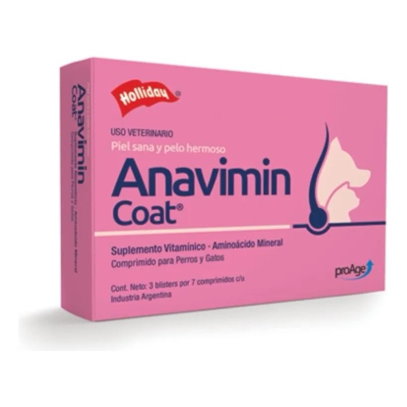Holliday Anavimin Coat 21 Tabs. Piel Sana Y Pelo Hermoso