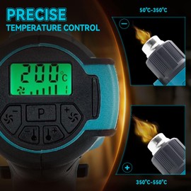 Kabellose Heißluftpistole für Makita 18 Akku, Heißluftpistole mit 5 Düsen, 2 Temperatureinstellungen, max. 550 °C für Schrumpfschläuche, Vinylfolien, Basteln, Farbentfernung, Elektronik