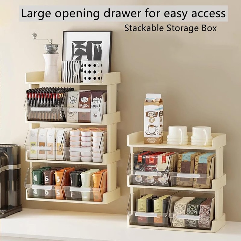 Chxzkeyima Large Coffee and Tea Organizer, Coffee Pod Holder Storage