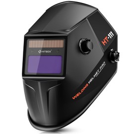 HITBOX Welding Helmet, True Color Auto Darkening Welding Helmet, Powered by Solar Rechargeable Batteries, Wide Shade 4/5-9/9-13 Clear Vision for TIG MIG ARC Welding Hood Helmet (HT-111)