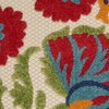 Nourison Aloha Indoor/Outdoor Floral Red/Multi 12' Runner Area Rug ,