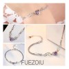Fuezoiu 2 Piezas Pulseras Plata Corazón Alas Ángel Ajustable Joyeria