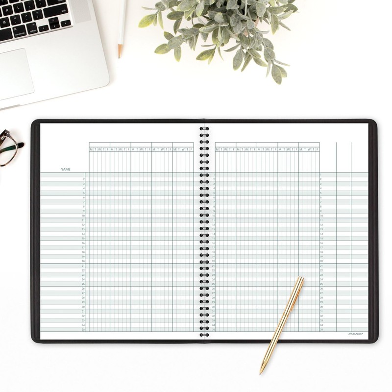 AT-A-GLANCE Undated Class Record Book, 8-1/4" x 11", 10 Weeks,