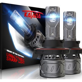 KATANA H13 Light Bulb. 9008 Bulb 400% Brightness Super Bright 70W 6500K White Mini Size Plug and Play Fog Bulb of 2