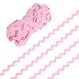 M METERXITY Rick Rack Trim, 10 Yard 10mm / 0.4 Inch Wave Bending Fringe Trimming Ribbon for Sewing/DIY Crafts/Clothes/Decoration, Polyester RIC Rac Trim [Pink]