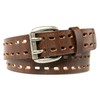 BG247 Men's 100% Full-Grain Leather Casual Belt with Double Prong