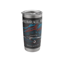 Milwaukee WI Industrial Muscle USA Classic Hotrod Car Design Stainless Steel Insulated Tumbler
