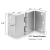 Haidms 6 Pack Offset Hinges 3.5 Inch Satin Nickel Swing