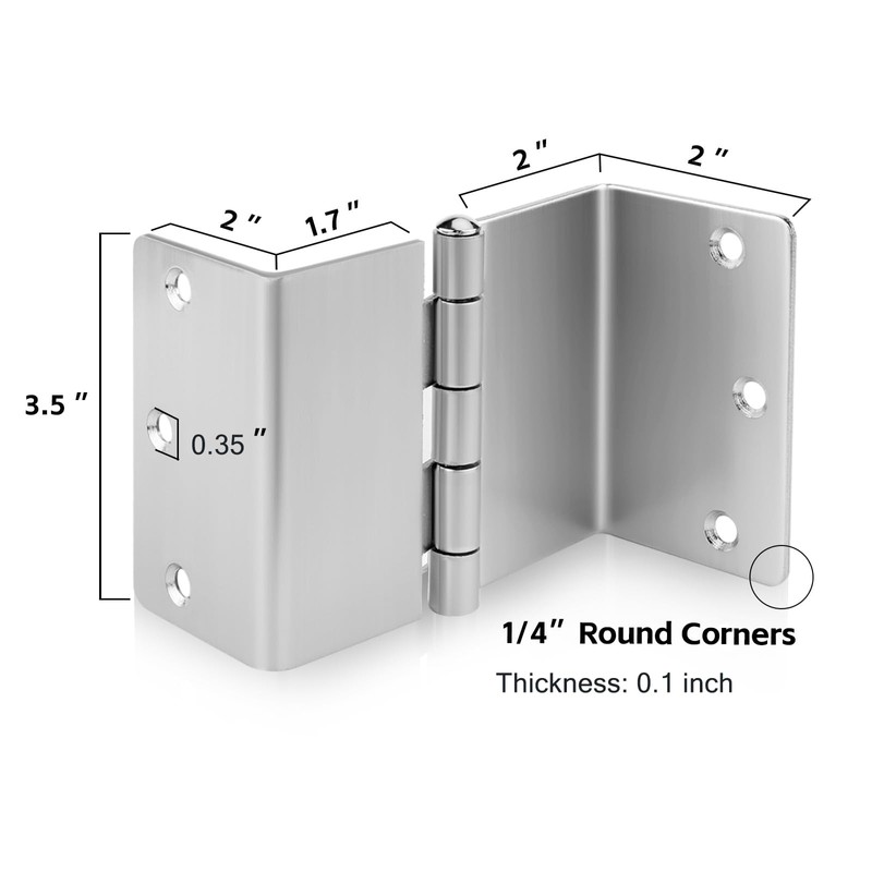 Haidms 6 Pack Offset Hinges 3.5 Inch Satin Nickel Swing
