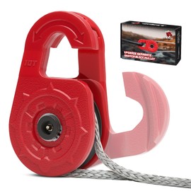 AMBULL Towing Winch Snatch Block, Separate Pulley Block, Multiple-Purpose G80 Heavy Duty Forged Winch Snatch Block Pulley, 22Tons(46,051lbs) MBS, for Synthetic Rope Off Road Recovery, Red
