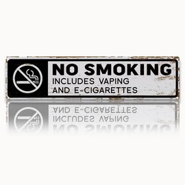 No Smoking Sign, Metal Warning Sign, Retro Metal Tin Signs, No Smoking Signs For Home And Business, UV Protected, Weather Fade Resistant, Easy to Install 15.8x4 Inch