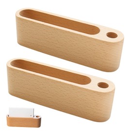 PAVIKE Card Stand, 2 Pieces, Business Card Stand, Wooden Card Stand, Business Card Stand, Wood, Simple Appearance, Desktop Supplies, Suitable for Business Card Organization and Display Storage