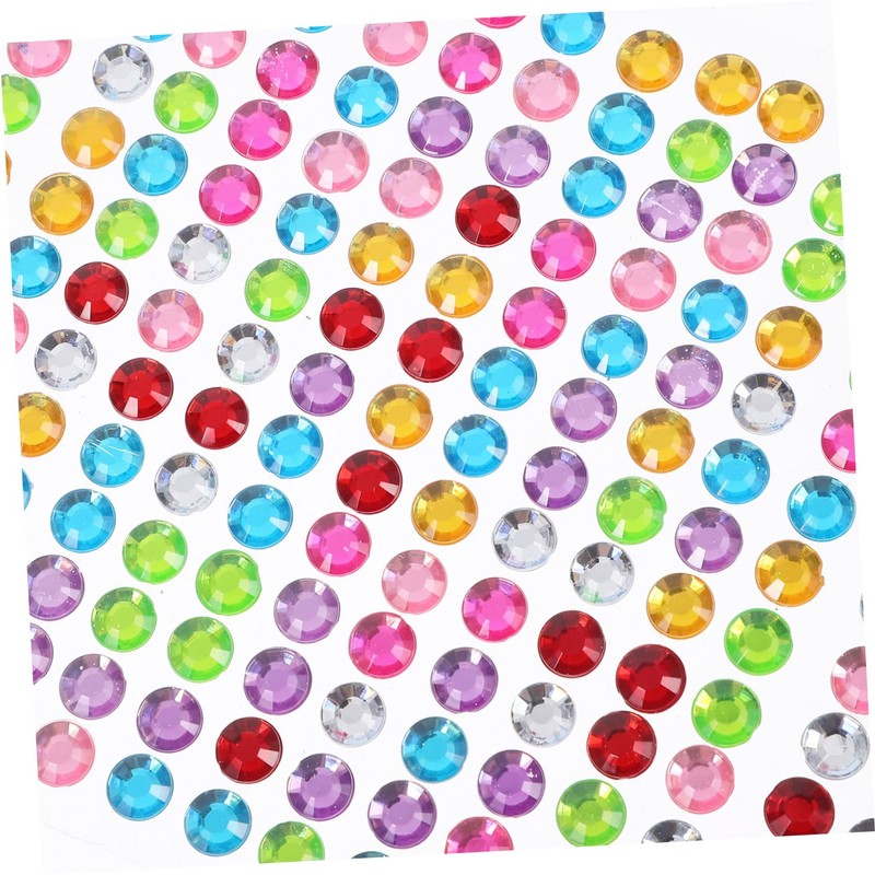 Angoily 4 Sheets Round Rhinestones Nail Art Stickers Gems for