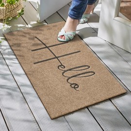 Lzuso Hello Outdoor Door Mat Front Door Indoor Non-slip Doormat Non-Slip Easy to Clean Floor Mat for Outside Entry,Yard,Garage,High Traffic Areas Hello 18"X28"