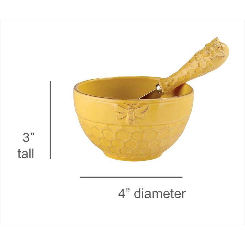 October Hill Boston International Embossed Stoneware Bowl and Spreader, 2-Piece