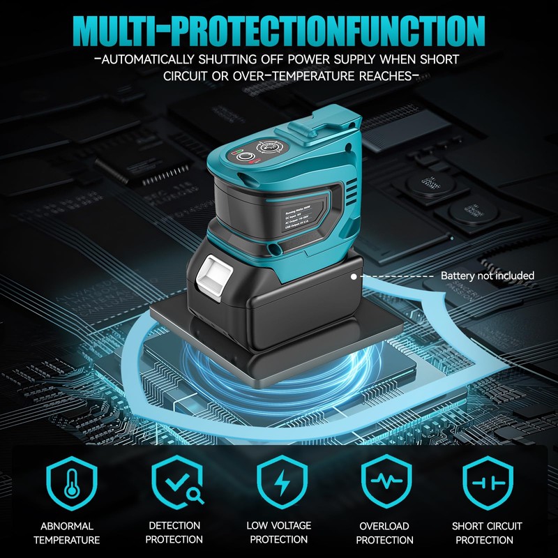 Power Inverter Compatible with Makita 18V Battery: Ecarke Portable Power