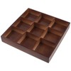 FUNSUEI 2 PCS Multi Compartment Wooden Tray, Divided Wooden Tray,