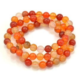 Paialco 8mm Red Agate Gemstone Stretch Beaded Bracelet, Pack of 3