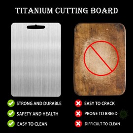 Titanium Cutting Board for Kitchen, Titanium Cutting Board - Dishwasher Safe Double-Sided Food Grade Cutting Board,Cutting Board for Meat Vegetables Fruits (13 * 9in)