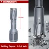 GRIXLEN 5/8" x 1-3/8" Annular Cutter with Weldon Shank,Carbide Tip